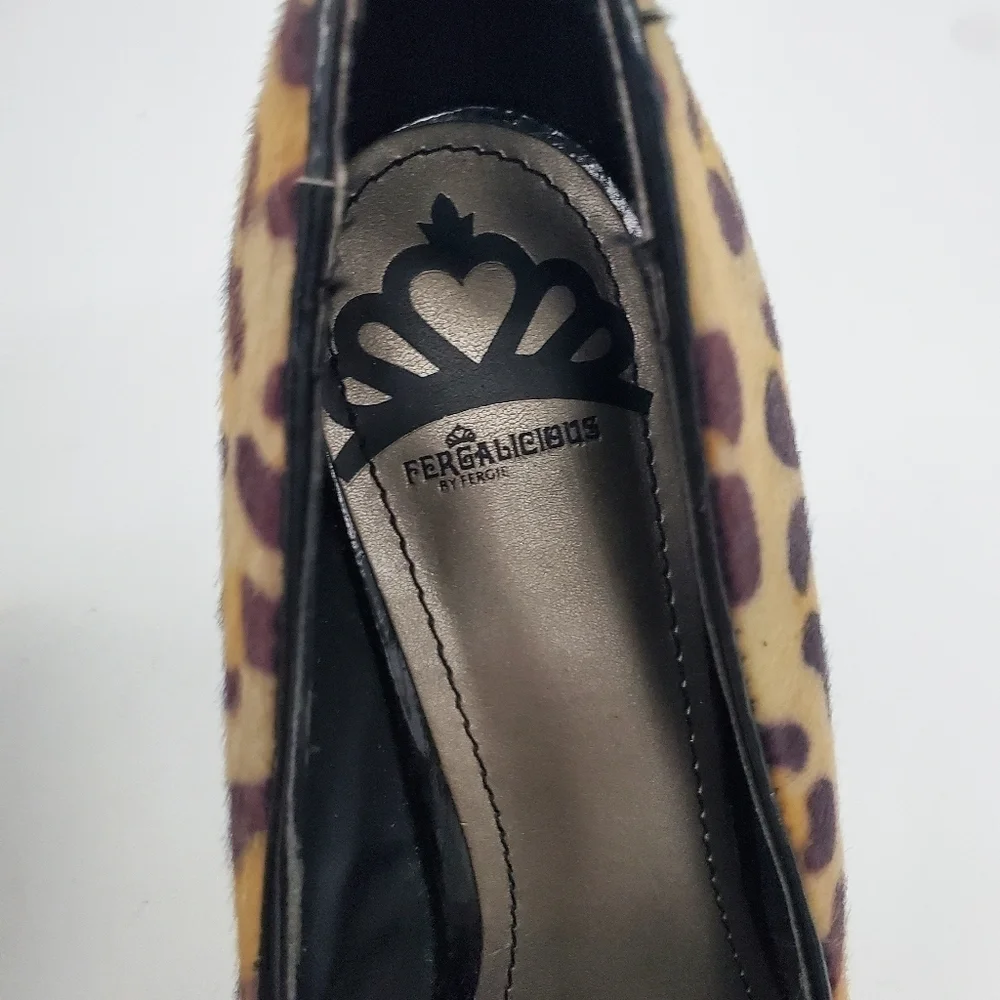 Fergalicious Utopia Leopard Print Faux Fur Pumps Women’s Size 7M Shoes